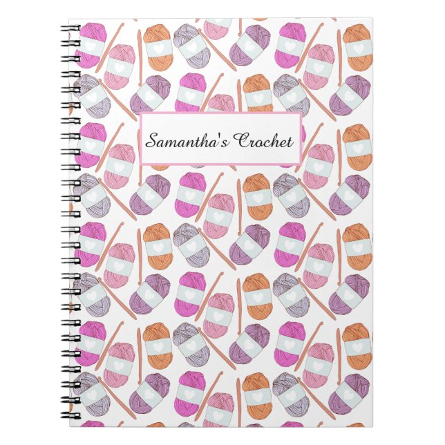 Caderno Espiral Fios de Artesanato Crochet (Frente)
