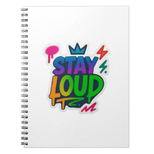 Caderno Espiral Fique alto Grafite Neon Trabalho de arte