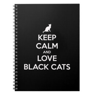 Caderno Espiral Fique calmo e ame gatos pretos