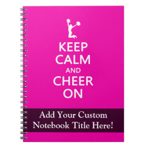 Caderno Espiral Fique calmo e animado, Cheerleader rosa