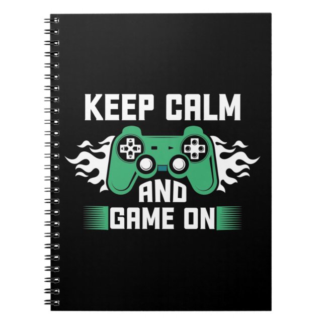 Caderno Espiral Fique Calmo E Jogue (Frente)