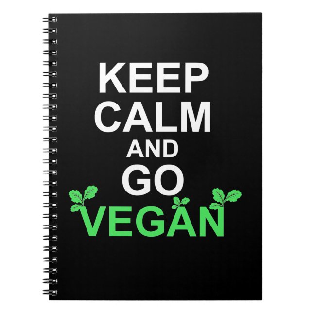 Caderno Espiral Fique Calmo E Vá Vegan (Frente)