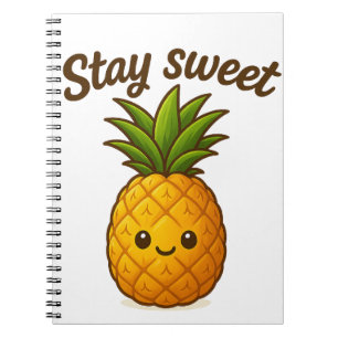 Caderno Espiral Fique doce - Abacaxi bonito