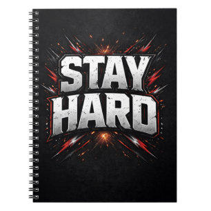 Caderno Espiral Fique Duro Citação Motivacional de Academia Agress