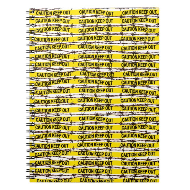 Caderno Espiral Fique Fora! Fio Amarelo e Fio Barbed (Frente)