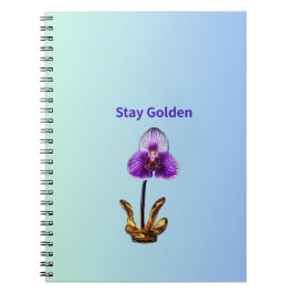 Caderno Espiral Fique Orquídea Dourada