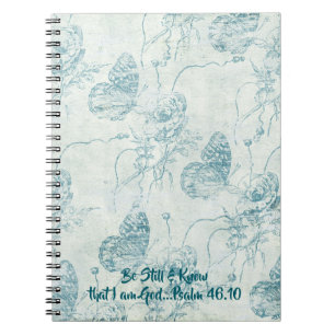 Caderno Espiral Fique quieto e saiba que sou Deus Bíblia Verdadeir