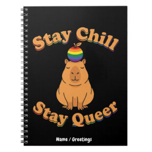 Caderno Espiral Fique Retro Fique Tranquilo Fique Queer Capivara A