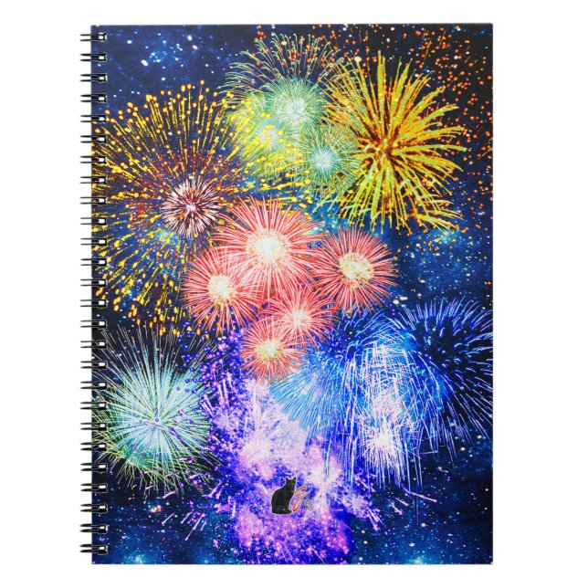 Caderno Espiral Fireworks Bursts (Frente)