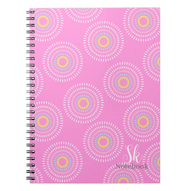 Caderno Espiral Fireworks Japonês Rosa (Frente)