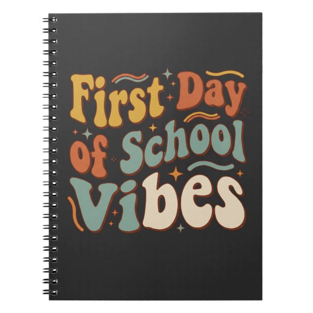 Caderno Espiral First Day of School Vibes Back to School Gift (Frente)