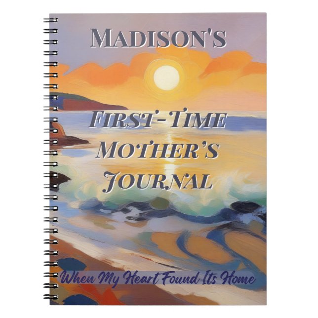 Caderno Espiral First-Time Mother’s Journal–Personalized Keepsake (Frente)