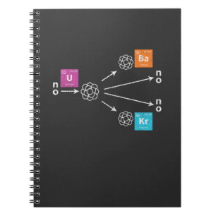 Caderno Espiral Física da cisão nuclear Urânio Bário Krypton