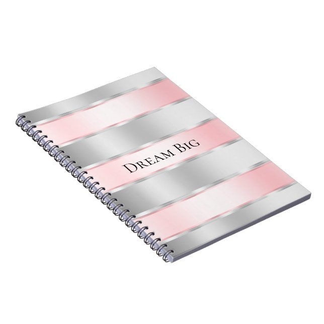 Caderno Espiral Fita Cor-de-Rosa Glam Silver (Lado Direito)