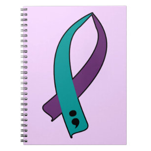 Caderno Espiral Fita da consciência do suicídio