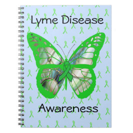 Caderno Espiral Fita de conscientização da doença de Lyme verde li