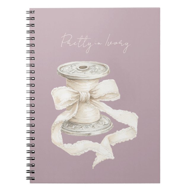 Caderno Espiral Fita de Marfim Roxo (Frente)