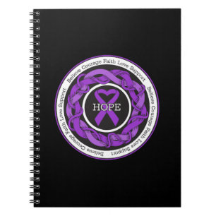 Caderno Espiral Fita entrelaçada esperança da doença de Alzheim