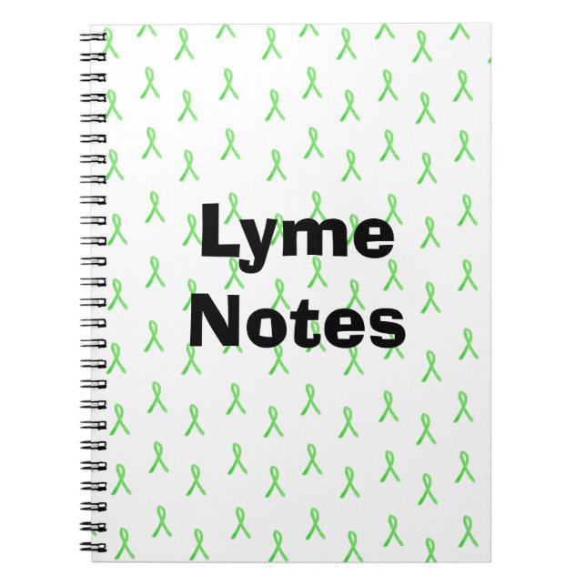 Caderno Espiral Fitas de Conscientização da Doença de Lyme Lyme No (Frente)