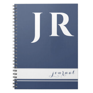CADERNO ESPIRAL FITAS INICIAIS DE MODELO CLÁSSICO AZUL E BRANCO