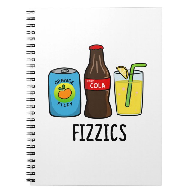 Caderno Espiral Fizzics Piada Refrigerantes Cola Bebidas Pun  (Frente)