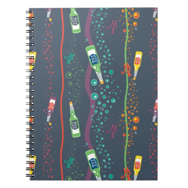 Caderno Espiral Fizzy Levantando Padrão De Bebida (Frente)
