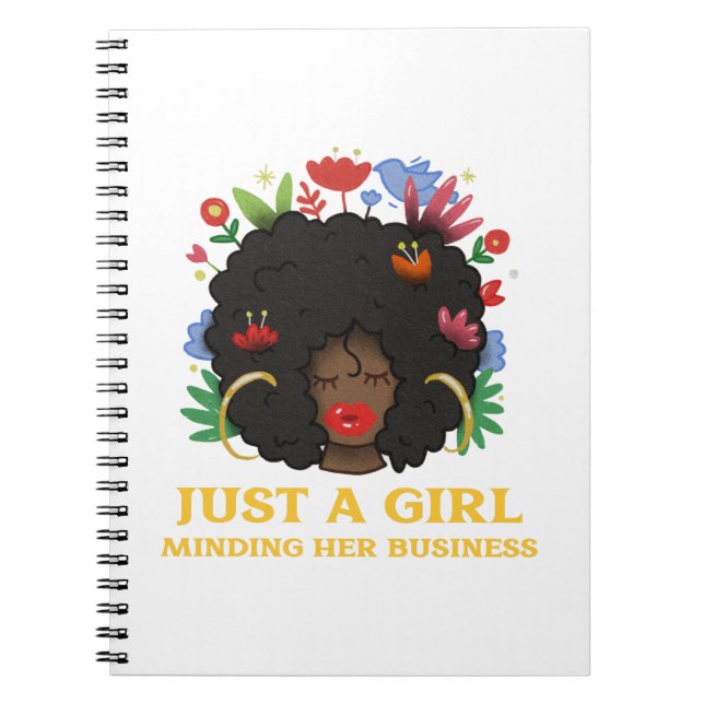 Caderno Espiral fJust a girl who loves minding her business (Frente)