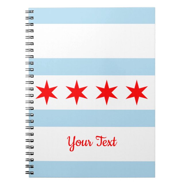 Caderno Espiral Flag of Chicago, Illinois Notebook (Frente)