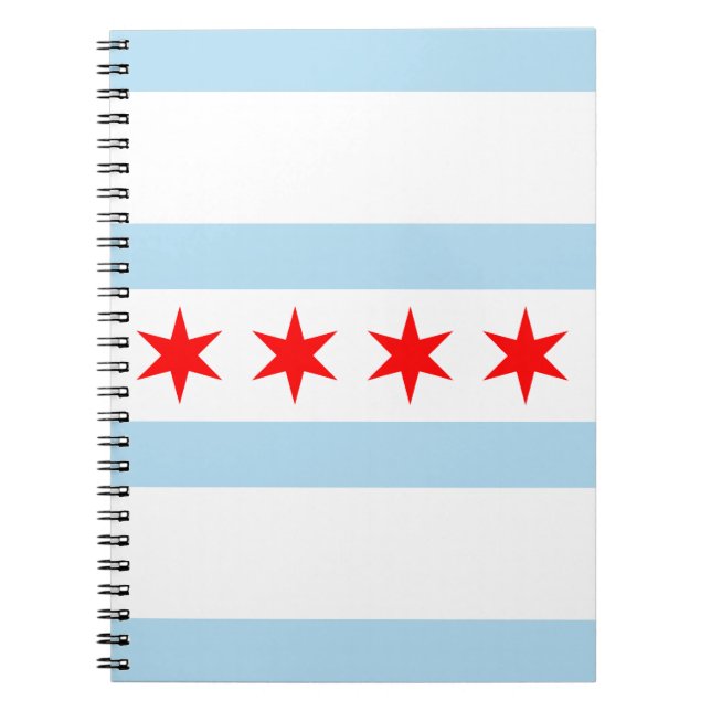 Caderno Espiral Flag of Chicago, Illinois Notebook (Frente)