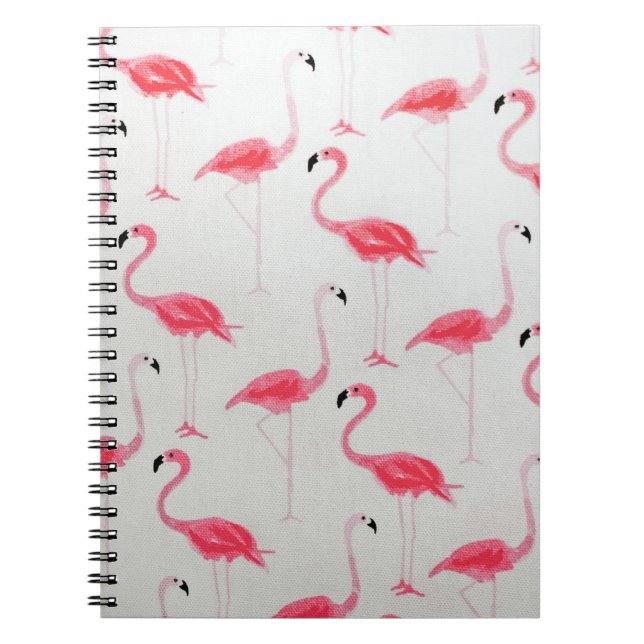 Caderno Espiral Flamingo Cor-de-rosa Desenho Flamingo, Artista Ros (Frente)