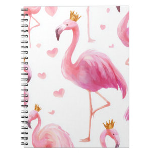 Caderno Espiral Flamingo Coroado – Vibes de Ilha Luxuosa