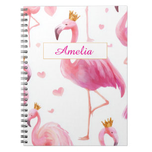Caderno Espiral Flamingo Coroado – Vibes de Ilha Luxuosa