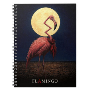 Caderno Espiral Flamingo Gravata gótico Surrealista