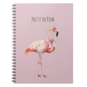 Caderno Espiral Flamingo Lindo de Laço Rosa