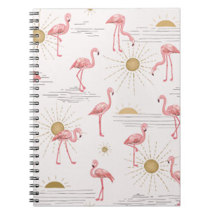 Caderno Espiral Flamingo no sapato de solário desenhado sem solda
