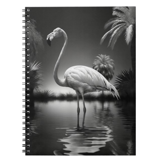 Caderno Espiral Flamingo numa Piscina (Frente)