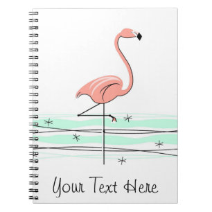 Caderno Espiral Flamingo Ocean Text notebook
