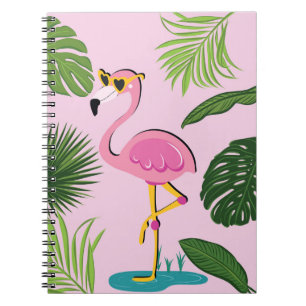Caderno Espiral Flamingo Palm Sai Design Tropical