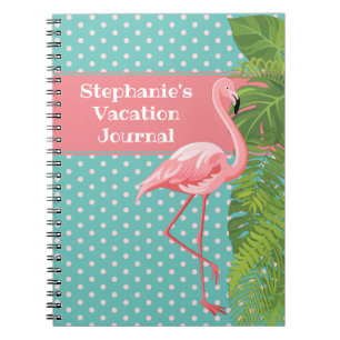 Caderno Espiral Flamingo Polka-ponto, cor-de-rosa tropical, Diário