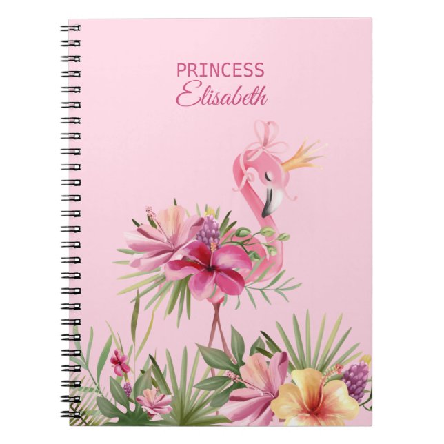 Caderno Espiral Flamingo Rosa Adorável (Frente)