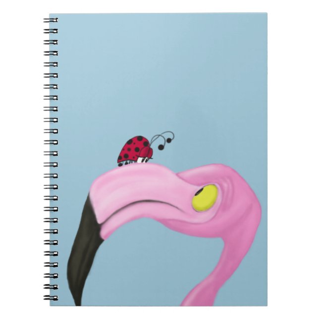 Caderno Espiral Flamingo Rosa bonito (Frente)