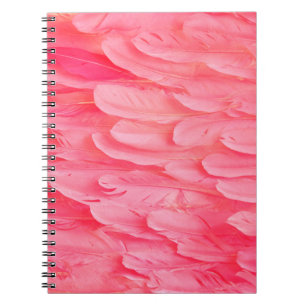 Caderno Espiral Flamingo Rosa Feathersflamingo,pena,rosa,textura