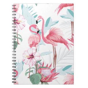 Caderno Espiral Flamingo Rosa: Flores Exóticas Sem Olhos.