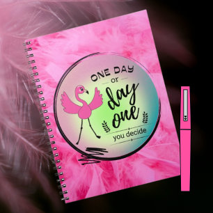 Caderno Espiral Flamingo Rosa, Um Dia ou Um Dia, Você Decide Citar