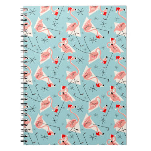 Caderno Espiral Flamingo Santas Blue Multi notebook