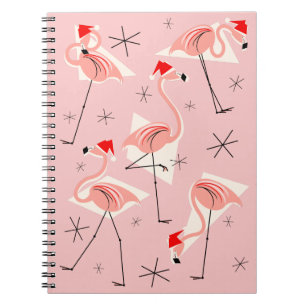 Caderno Espiral Flamingo Santas Pink