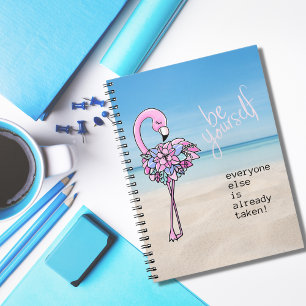 Caderno Espiral Flamingo Seja Sua Própria Citação Inspiradora