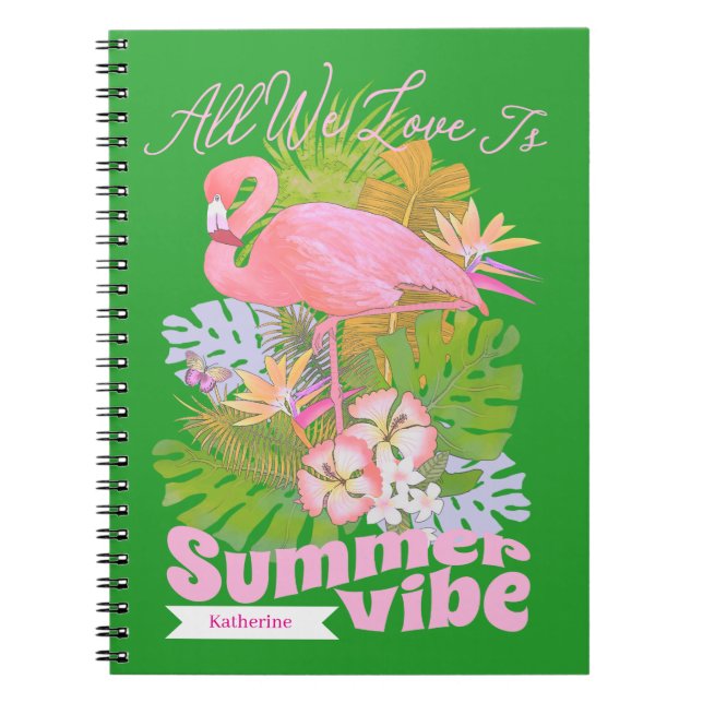 Caderno Espiral Flamingo Summer Green (Frente)
