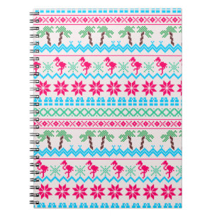 Caderno Espiral Flamingo Tropical de Natal Útil