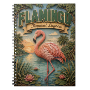 Caderno Espiral Flamingo Tropical Lagoon POPCUT